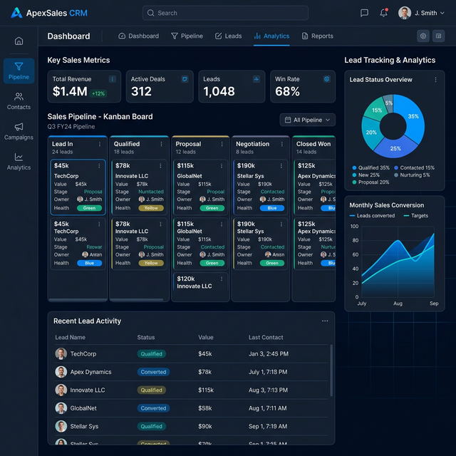 Explyra CRM Pipeline Interface